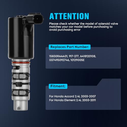 Autsurles (1 Pack) Replace for 15830RAAA01 917-277 Engine Oil Control Variable Valve Timing VCT VVT Solenoid for Honda Accord 2003-2007/ Element 2003-2011 - Image 4