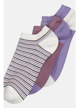 bebe Women 5 Pairs Stripe Ankle Socks, Multicolor  - Image 2