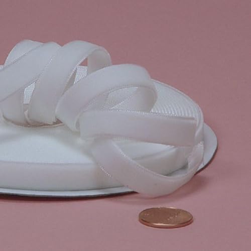 Paper Mart White Velvet Ribbon, 3/8" X 25Yd - Image 1