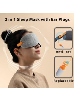 KASTWAVE Noise Cancelling Sleep Mask with Ear Plugs, 3D Sleeping Eye Mask for Women/Men, Adjustable Blindfold Eye Covers for Sleep/Travel/Airplane - Grey  - Image 3
