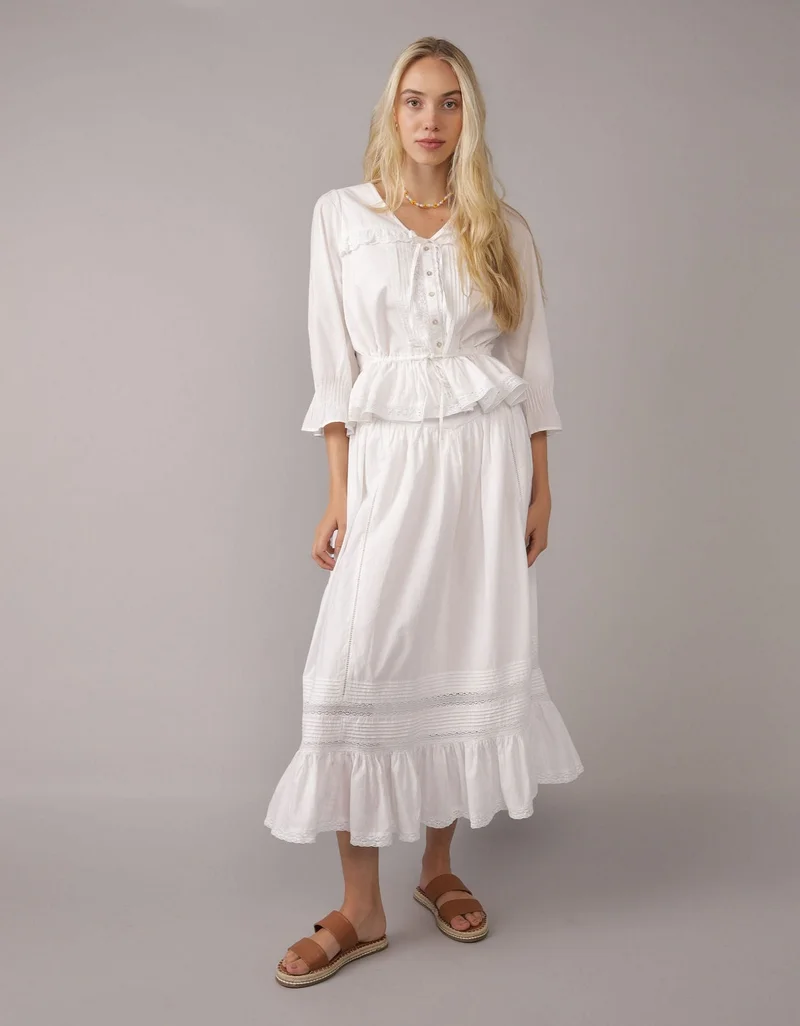 American Eagle AE Pintuck Maxi Skirt