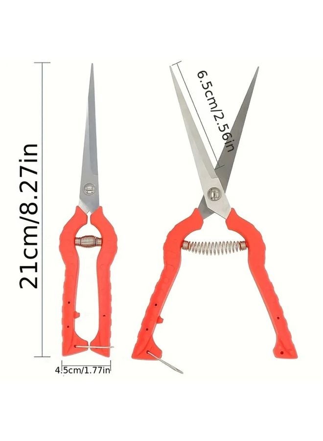 Professional Pruning Shears 8.26 Inch Stainless Steel Blades Ergonomic Handles Vegetable And Fruit Scissors - Image 2