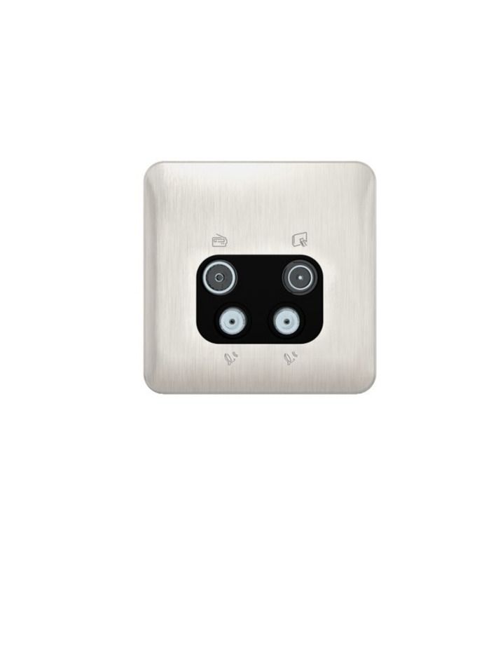 شنايدر إلكتريك Schneider Electric Lisse GGBL7074BSSS- TV / FM / 2xSAT - رباعي الفولاذ المقاوم للصدأ مع الداخلية السوداء - Image 1