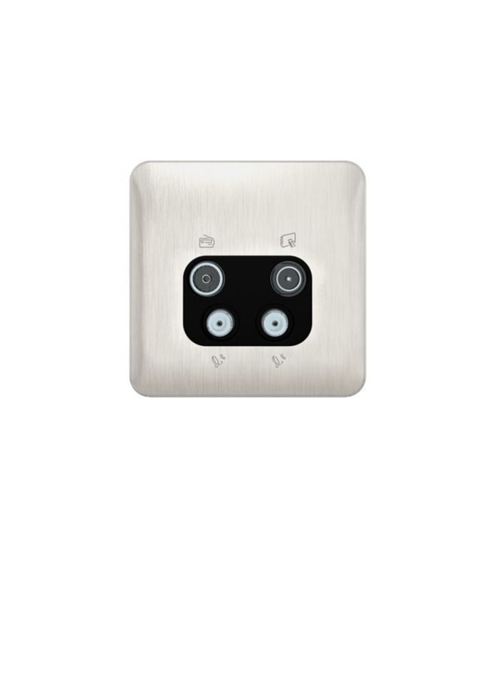 شنايدر إلكتريك Schneider Electric Lisse GGBL7074BSSS- TV / FM / 2xSAT - رباعي الفولاذ المقاوم للصدأ مع الداخلية السوداء - Image 3