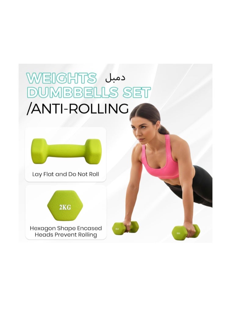 مجموعة دمبل، مجموعة دمبل بأوزان 1 كجم، 1.3 كجم، 1.8 كجم، 2.7 كجم، 3 كجم، 3.6 كجم، 4.5 كجم، 5.5 كجم، 12 كجم، دمبل متعدد الاستخدامات للتمارين الرياضية المنزلية واللياقة البدنية - Image 5
