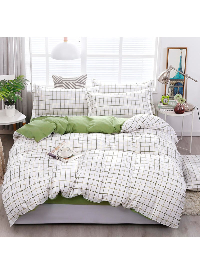 Sharpdo Sharpdo 4-Pieces Bed Sheet Set Polyester Soft Quilt Cover With 1Quilt Cover 200*230cm 1 Flat Sheet and 2 Pillowcases  - Image 1