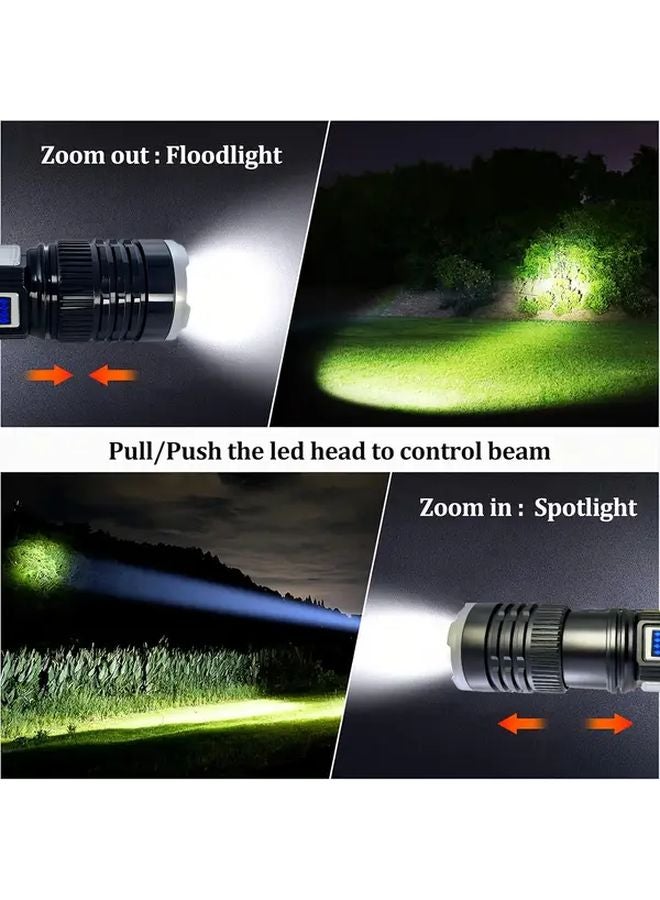 1pc Solar LED Flashlight Large Capacity Battery Type C Charging 12 Modes Dual Side Lights - Image 5