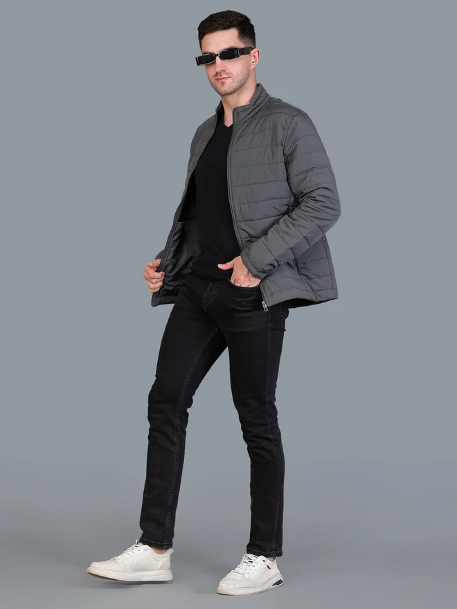 Fort Collins Fort Collins Men Grey Padded Bomber Jacket