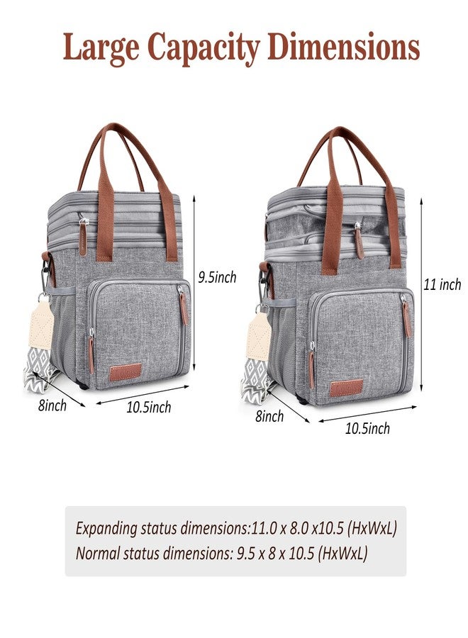 LOKASS Lunch Box & Lunch Bag for Women Men Double Deck, Large Insulated Adult Lunch Box Leakproof Lunchbox Cooler Bag for Work Picnic Beach,（Gray16L） - Image 2