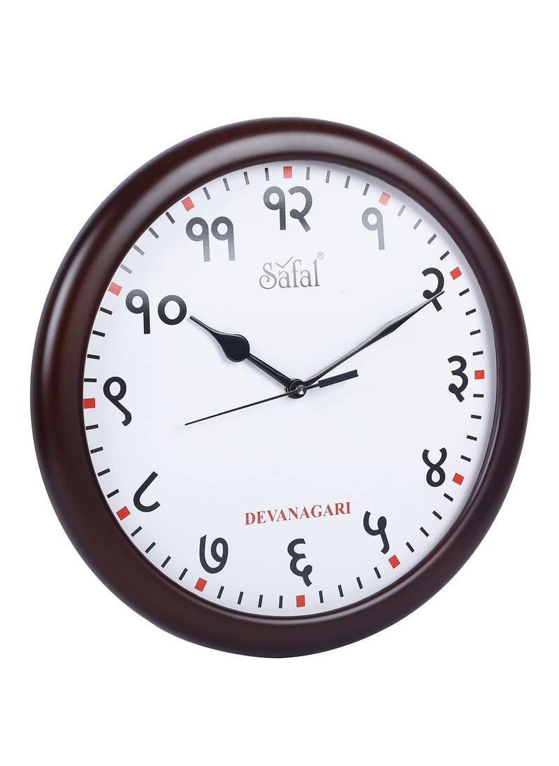 Safal Regional Indian Language Theme Based Wooden Clock (Devanagari)