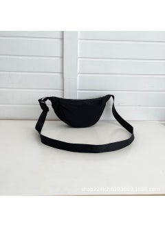 Fitting Room new dumpling bag fashion messenger bag western style all-match shoulder bag nylon canvas bag lightweight underarm bag Black