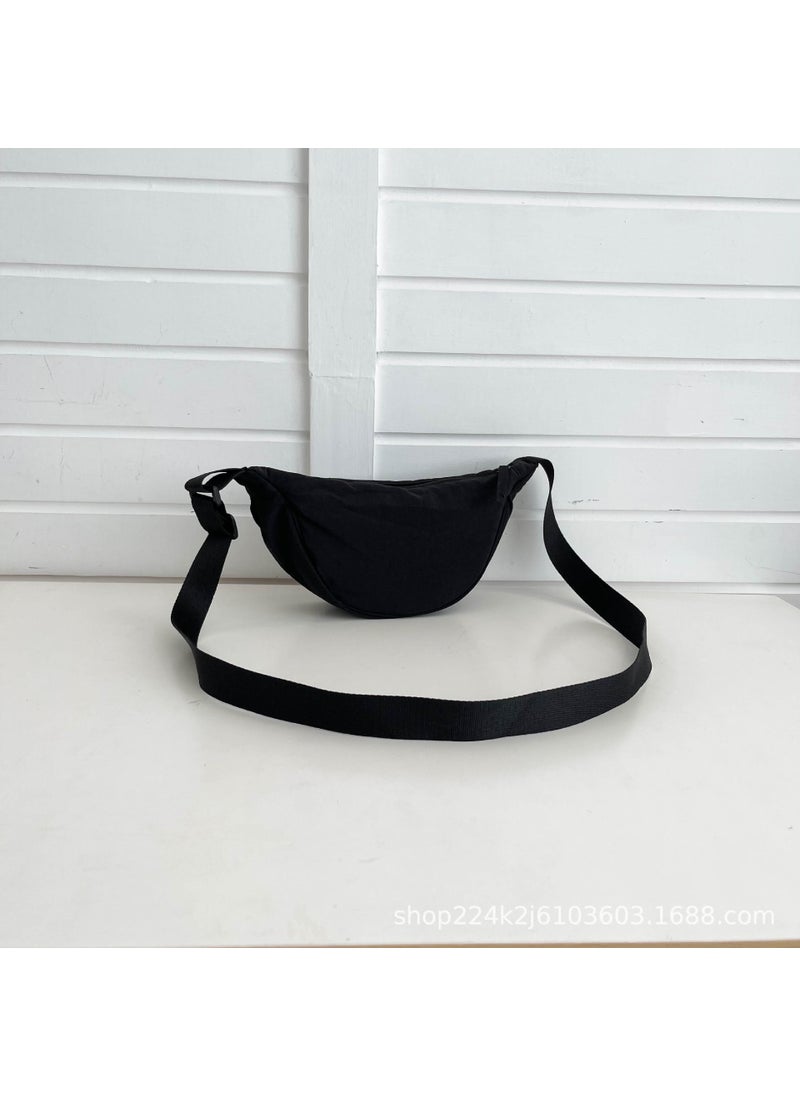 Generic - Fitting Room new dumpling bag fashion messenger bag western style all-match shoulder bag nylon canvas bag lightweight underarm bag Black - Image 1