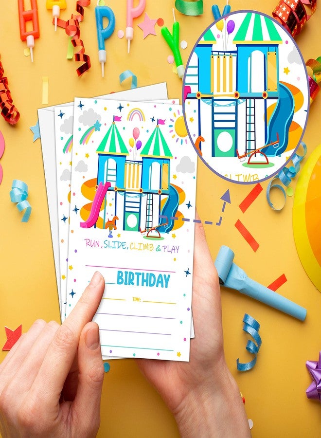 Levitatinyear Playground Birthday Party Invitation, Park Themed Fill-In Invites for Teens Boys & Girls, 20 Invitations With Envelopes (4" X 6"), Kids Outdoor Party Favors Decorations and Supplies -51 - Image 5