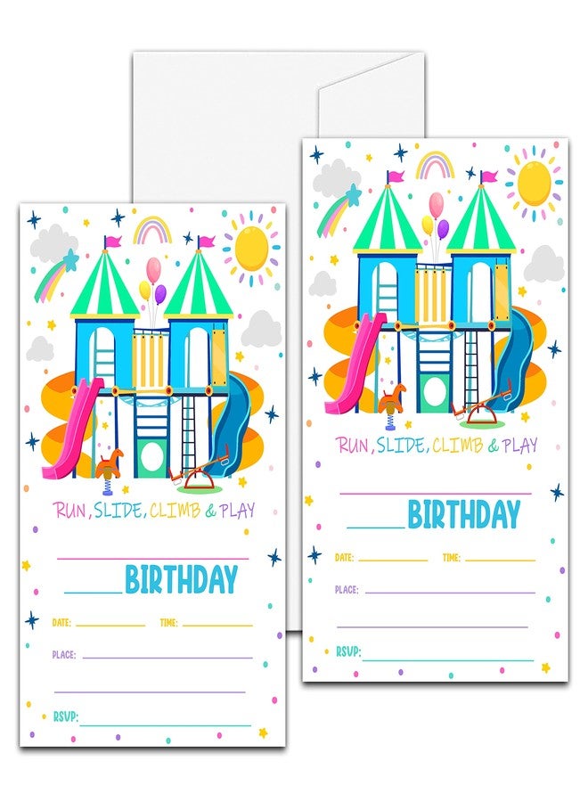 Levitatinyear Playground Birthday Party Invitation, Park Themed Fill-In Invites for Teens Boys & Girls, 20 Invitations With Envelopes (4" X 6"), Kids Outdoor Party Favors Decorations and Supplies -51 - Image 2