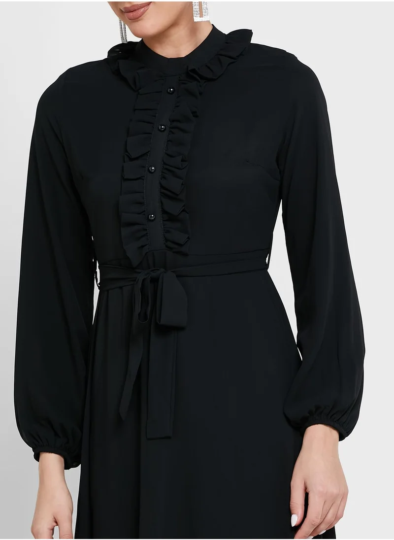 Khizana Frill Trim A-Line Dress