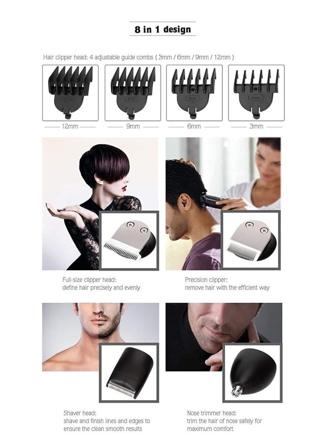 Kemei KM600 11-In-1 Super Grooming Kit Black/Grey/White - Image 4
