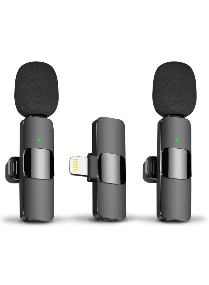 Wireless Lavalier Microphone for iPhone, iPad Black - Image 1