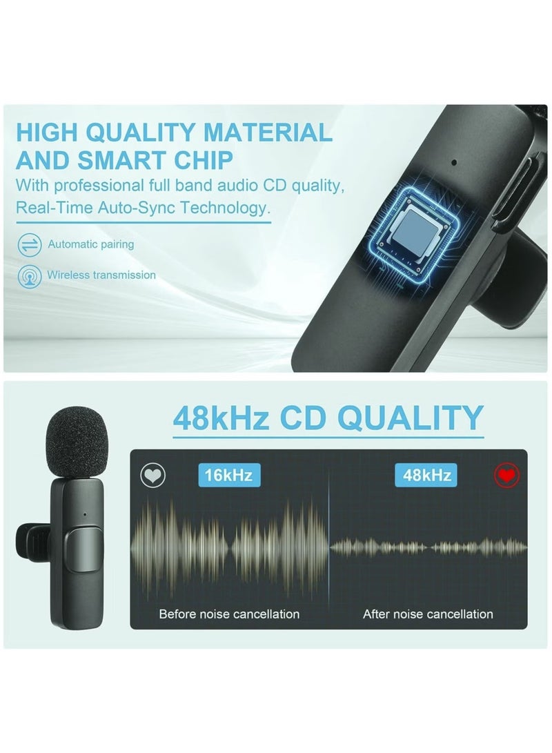 Wireless Lavalier Microphone for iPhone, iPad Black - Image 2