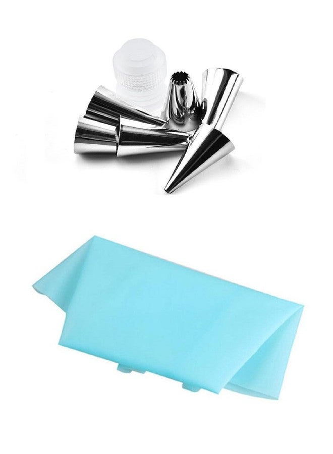 Sigaram Stainless Steel Nozzle Set with Piping Bag for Cakes, Cupcakes & Cookies K5120 - Image 3
