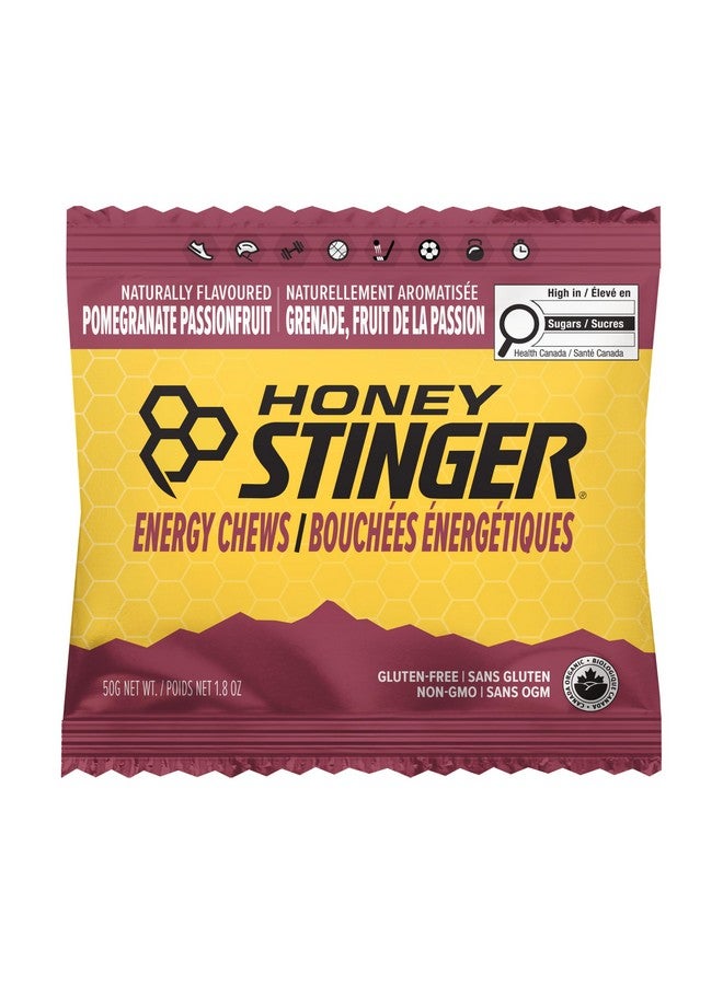 هوني ستينغر علكة طاقة عضوية بنكهة الرمان والباشن فروت | خالية من الغلوتين والكافيين | للتمرين والجري وتحسين الأداء | تغذية رياضية للمنزل والنادي الرياضي، قبل وأثناء التمرين | عبوة من ١٢ قطعة - Image 2