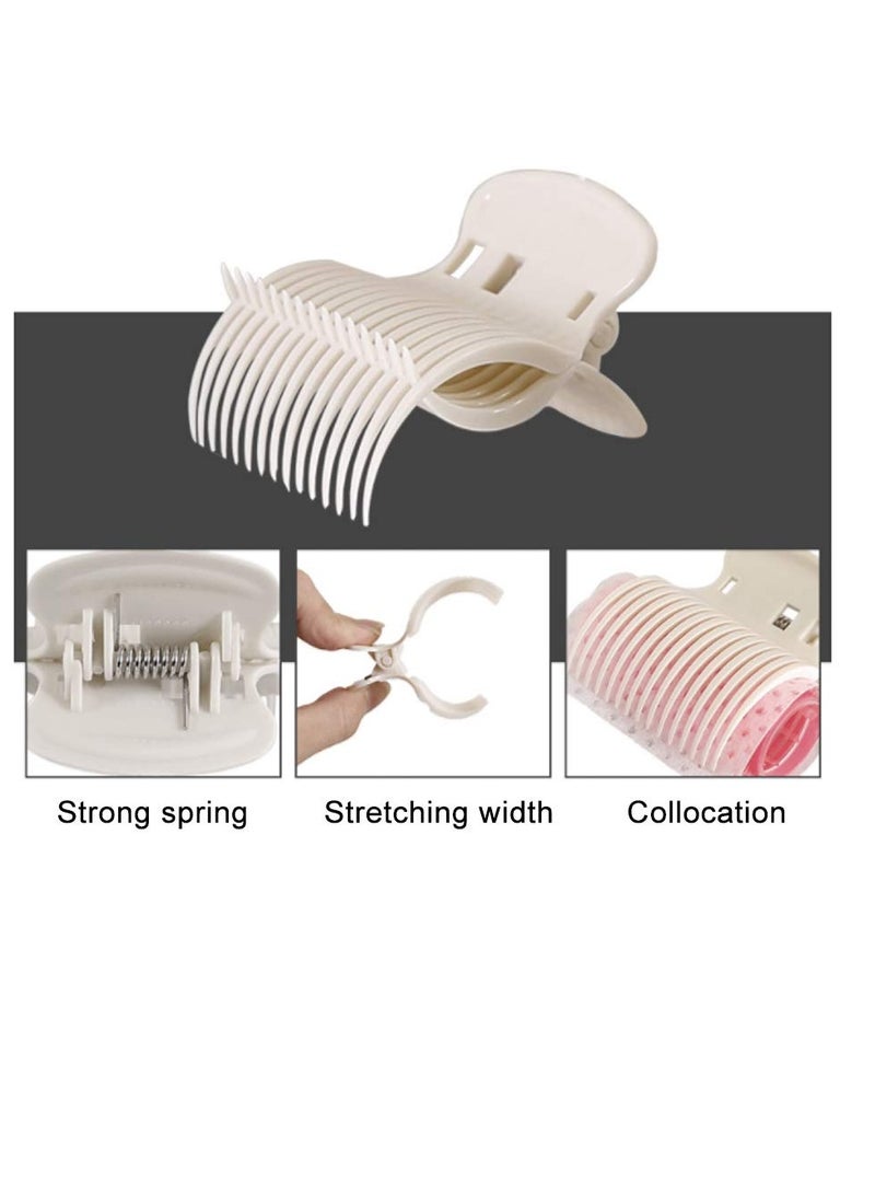 KASTWAVE 12 Pieces Hair Roller Clips,Hair Curler Claw Clips for Hair Styling,Replacement Hot Roller Clips for Small, Medium, Large and Jumbo Hair Rollers,Professional Salon Hair Clips for Women Girls (White) - Image 5