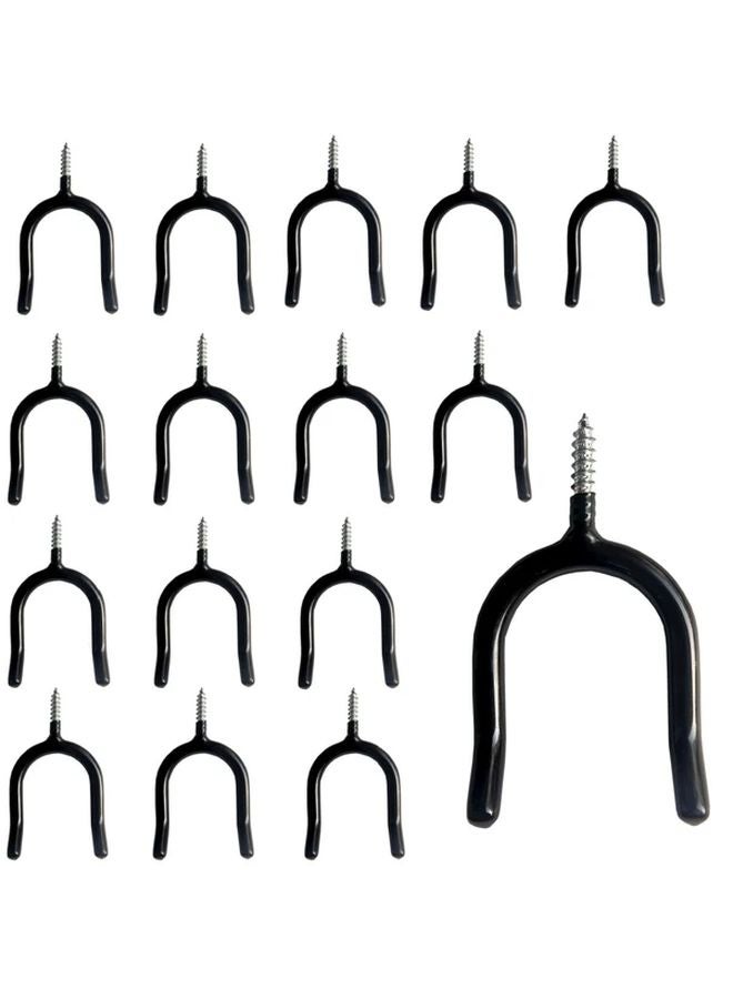 16pcs Heavy Duty Metal U Shaped Wall Hooks With Screws Garage Garden Tool Organizer - Image 2