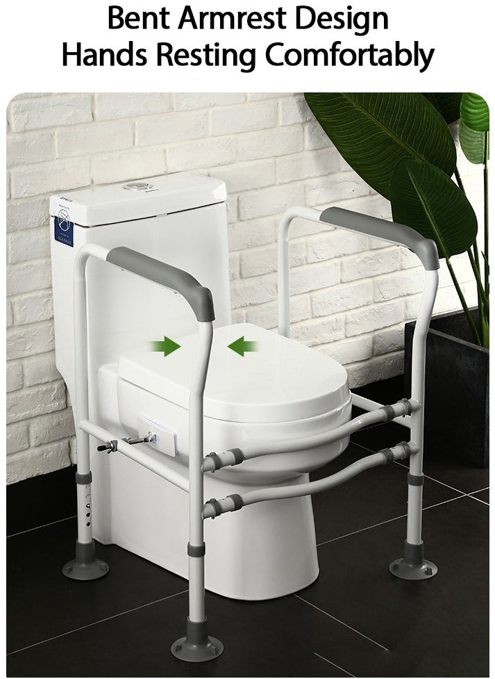 GRKC Toilet Armrest Rack Toilet Assistive Device for Elderly Pregnant Women and Disabled, Adjustable Height Toilet Safety Handrail for Sitting and Standing Support  - Image 4