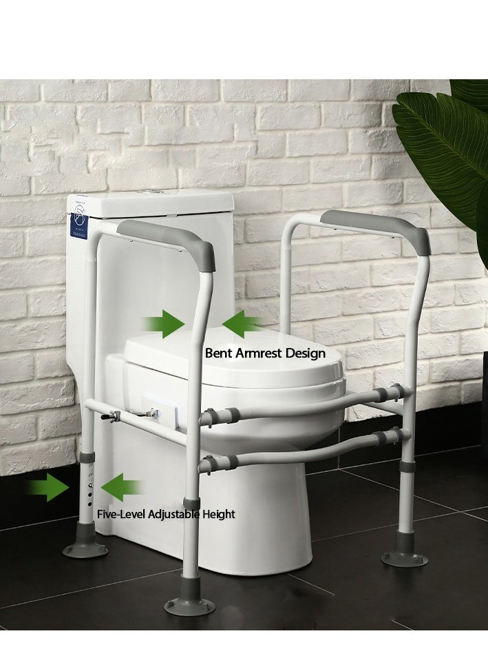 GRKC Toilet Armrest Rack Toilet Assistive Device for Elderly Pregnant Women and Disabled, Adjustable Height Toilet Safety Handrail for Sitting and Standing Support  - Image 2