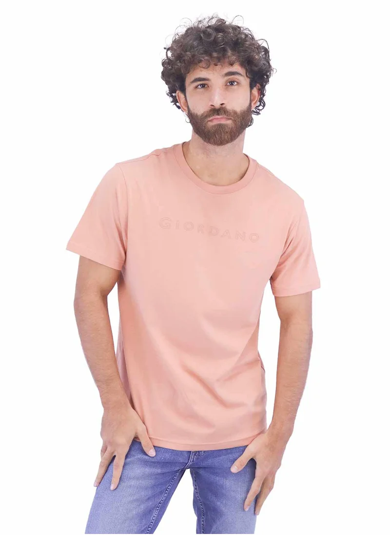 جيوردانو Men's Singnature T-Shirt - Pink