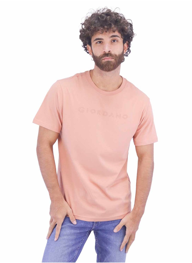 GIORDANO - Men's Singnature T-Shirt - Pink - Image 1
