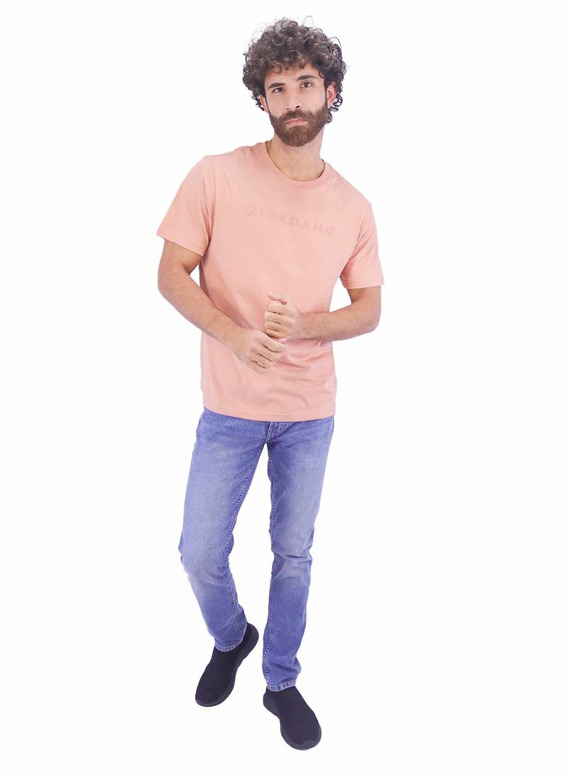 GIORDANO - Men's Singnature T-Shirt - Pink - Image 1