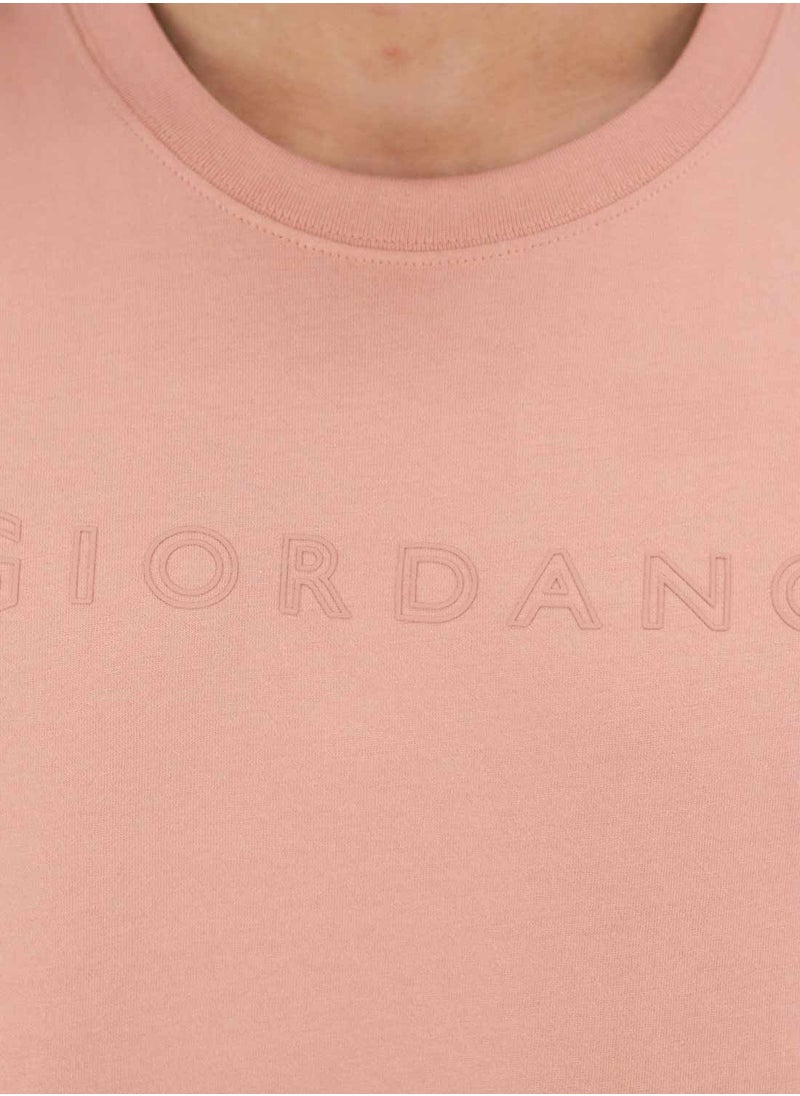 GIORDANO - Men's Singnature T-Shirt - Pink - Image 1