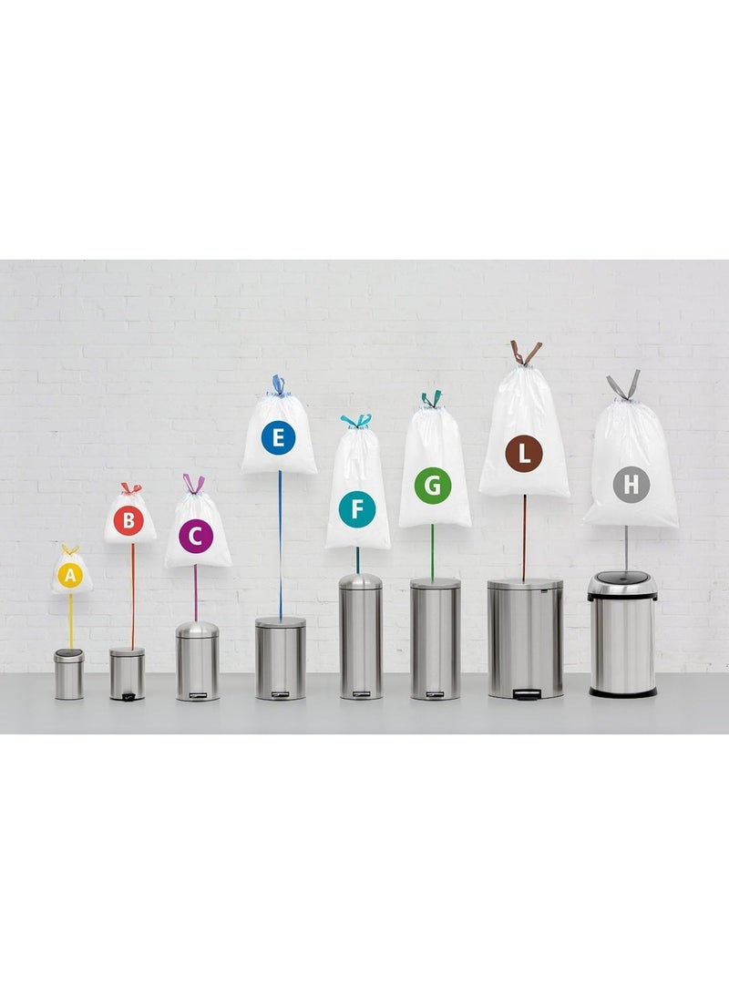 برابانتيا أكياس نفايات Brabantia PerfectFit متعددة العبوات مقاس B (5–7 لتر) – 200 كيس، أكياس قمامة بلاستيكية سميكة مع رباط سحب، لون أبيض - Image 4