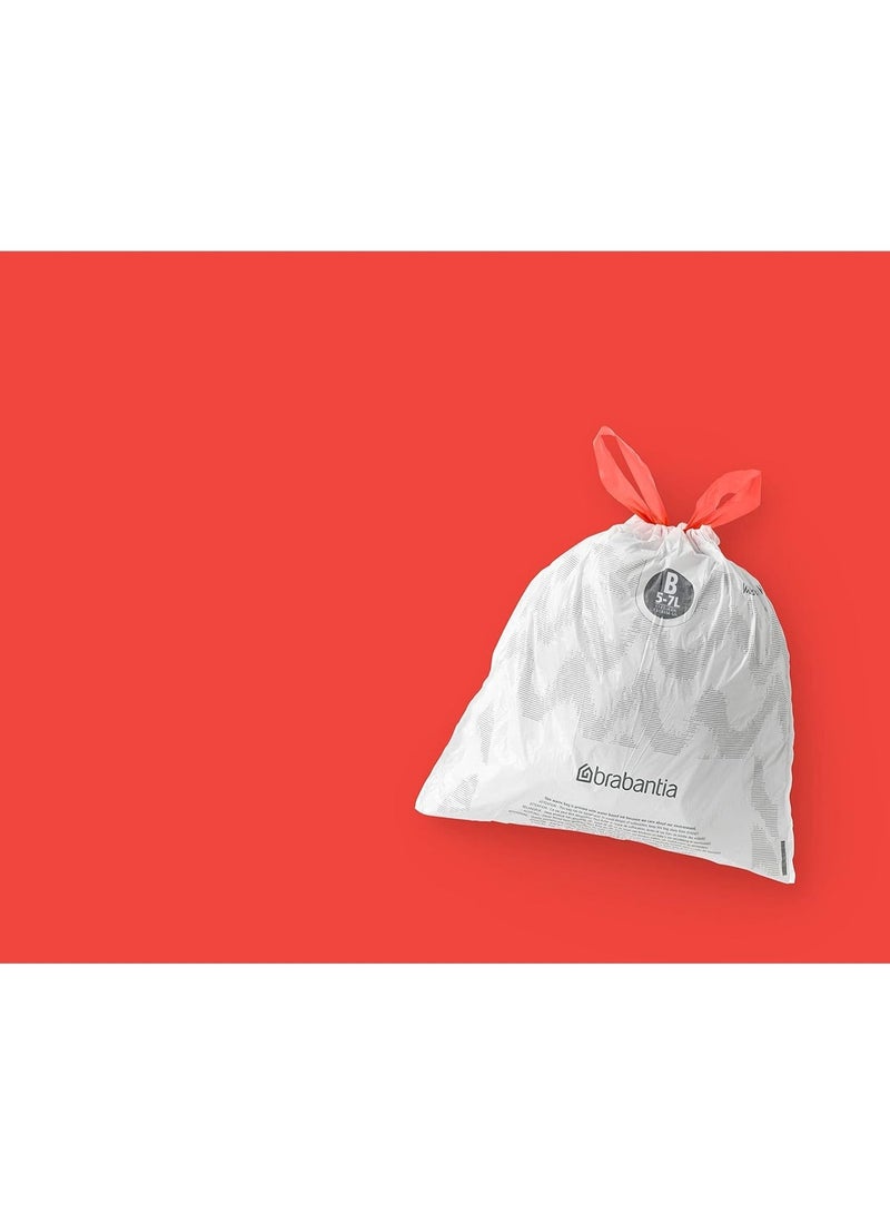 برابانتيا أكياس نفايات Brabantia PerfectFit متعددة العبوات مقاس B (5–7 لتر) – 200 كيس، أكياس قمامة بلاستيكية سميكة مع رباط سحب، لون أبيض - Image 3
