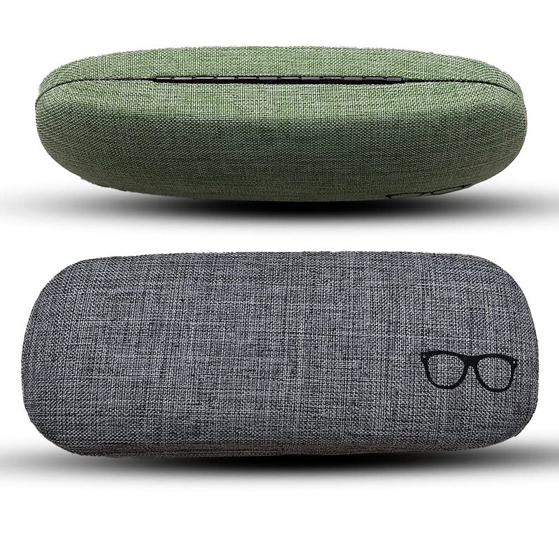 GLAMORSTYLE Linen PU Leather Cases Pouch for Eyewear Sunglasses Spectacles Goggles for Men Women | Elegant Design | Perfect for Travel, Bike Riding | Combo of 2 | Durable Protection - Image 3