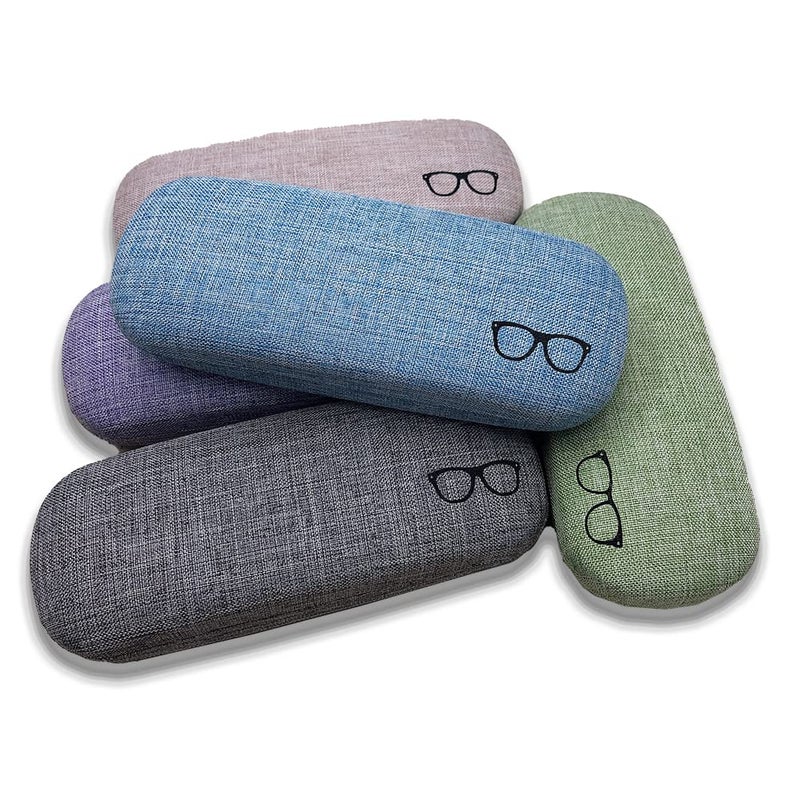 GLAMORSTYLE Linen PU Leather Cases Pouch for Eyewear Sunglasses Spectacles Goggles for Men Women | Elegant Design | Perfect for Travel, Bike Riding | Combo of 2 | Durable Protection - Image 1