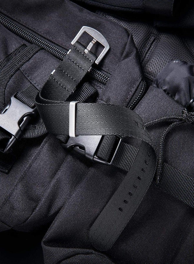 BINLUN Nylon Watch Straps Thick G10 Premium Ballistic Multicolor Replacement Watch Bands with Silver/Black Stainless Steel Buckle for Men Women 18mm 20mm 22mm 24mm（Black，18mm） - Image 3