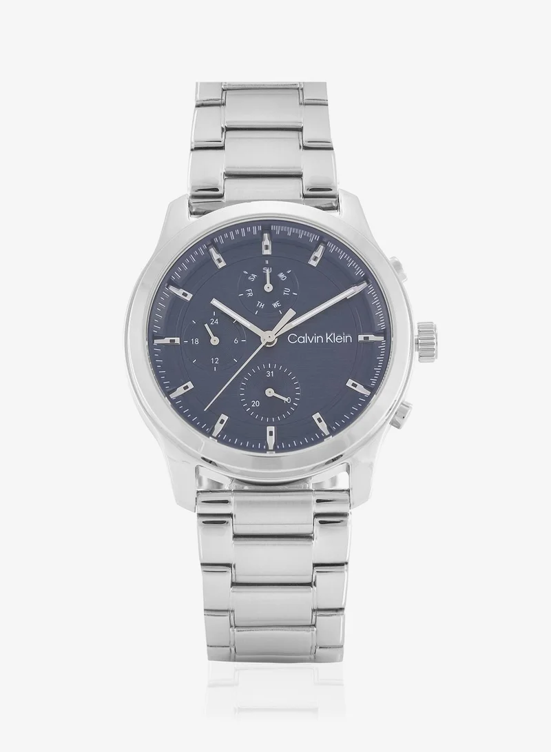 CALVIN KLEIN Ambition Collection Analog Multifunction Quartz Watch For Men With Silver Stainless Steel Bracelet - 25200208