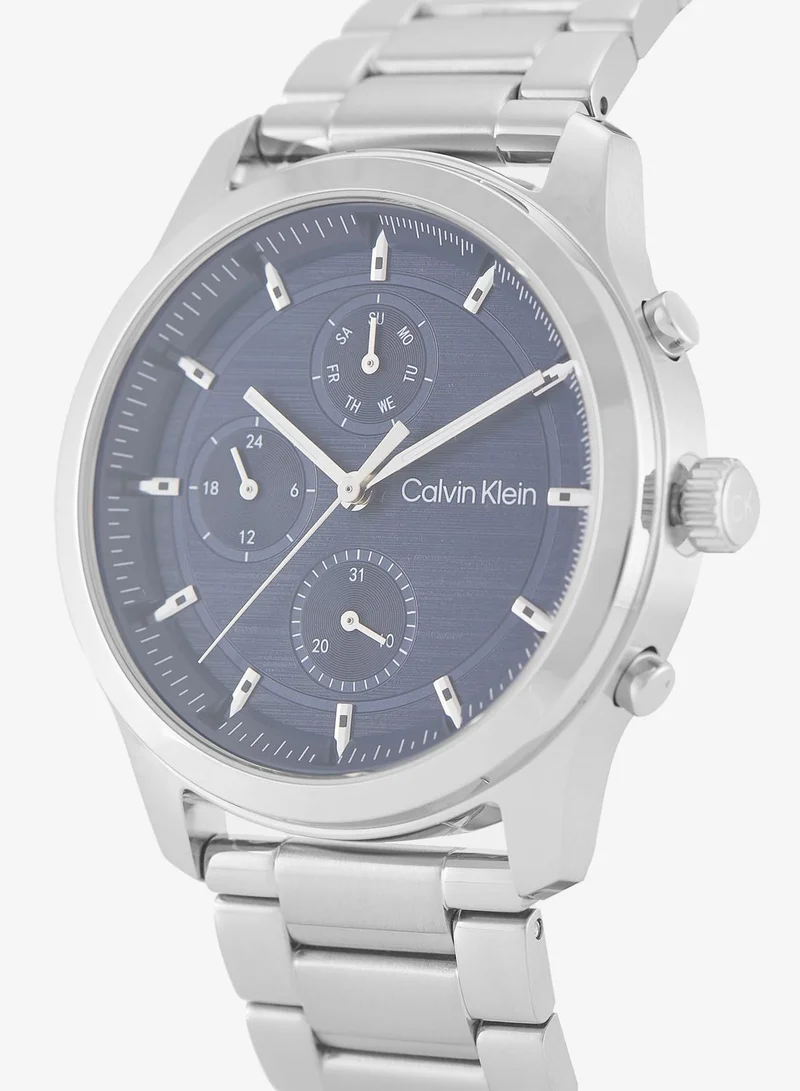CALVIN KLEIN Ambition Collection Analog Multifunction Quartz Watch For Men With Silver Stainless Steel Bracelet - 25200208