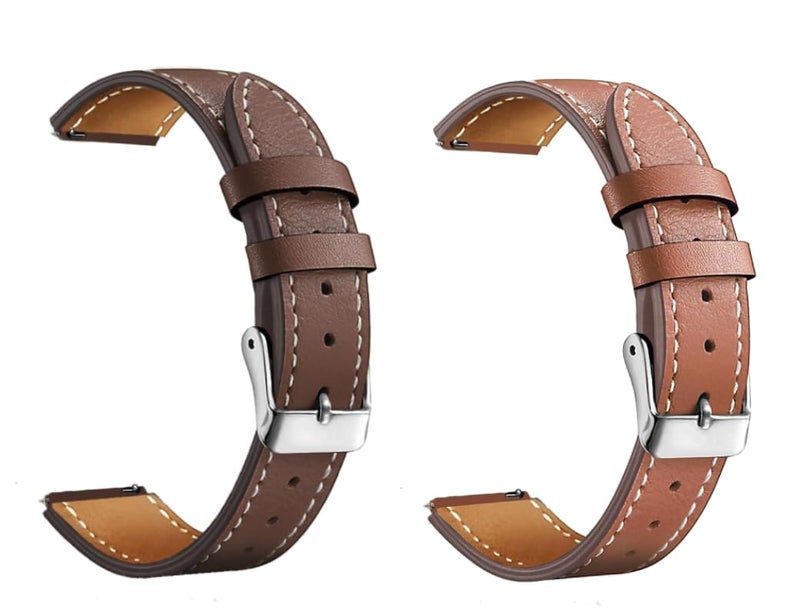 IIK COLLECTION 22 MM Combo Leather Strap Compatible with All Watches with Regular 22 mm Lug Size, Noise, Fireboltt, Boat Xtend, Pebble, Boat, Boat Flash, Noise Color fit,Ultra Smart Watch - Image 1