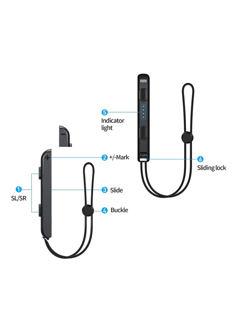 كابتن تيك Joysticks Wrist Strap Strap for Switch Joycon 2 Pack Replacement Parts Accessories for Switch Joy Con Straps Adjustable Tightness Straps for Switch Joycon Accessory for Joy Con Controller (Black) - Image 4