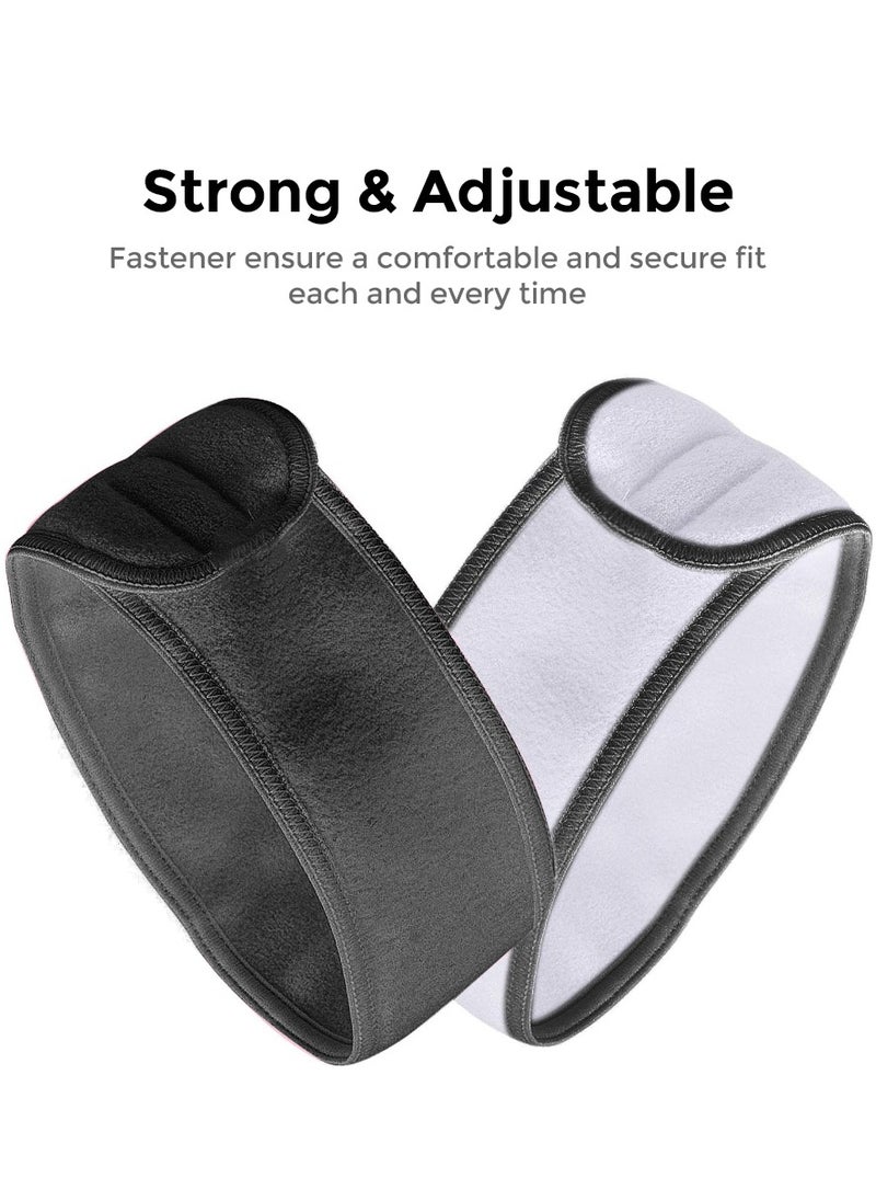 Wownect Makeup Cloth Reusable Microfiber Facial Headband Make up Hair Band [Soft Delicate Machine Washable] [3.1x24.8inch] StretchTowel for Sports Yoga Gym Band - White, Black  - Image 2