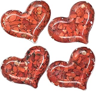 Rockcloud Heart Shape Crystal Pocket Stones Resin Puffy Heart Healing Crystal Stone Chips Energy Balancing for Home - Image 1
