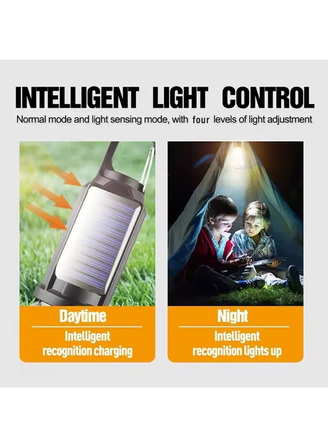 MOCOM T01 Portable LED Camping Light Bulb – Solar & Type-C Rechargeable Vintage Outdoor Lantern | 3 Lighting Modes Warm White Hanging Light for Camping, Hiking, Emergency, Power Outage, and Indoor Use - Image 3