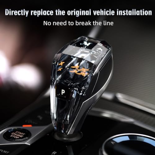 MH 4-Piece Crystal Shift Knob Handle (LHD) Accessories with Orange LED Light X - for BMW X3 X5 X6 X7 G01 G02 G08 G05 G06 G16 G29 i4 ix3/Z4 Series - Image 5