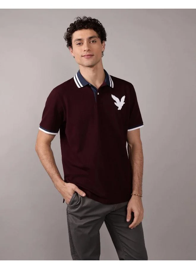 American Eagle AE Logo Flex Pique Polo Shirt
