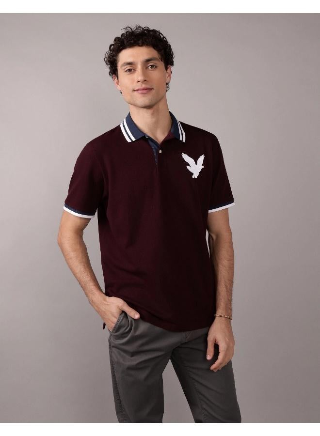 American Eagle AE Logo Flex Pique Polo Shirt  - Image 1