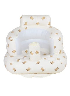 Cool Baby Style COOLBABY Baby Inflatable Seat for Babies 3-36 Months, Built in Air Pump Infant Back Support Sofa, Infant Support Seat Toddler Chair for Sitting Up, Baby Shower Chair (Bear Head)  - Image 1
