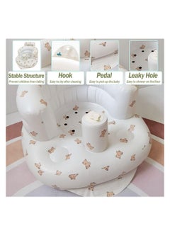 Cool Baby Style COOLBABY Baby Inflatable Seat for Babies 3-36 Months, Built in Air Pump Infant Back Support Sofa, Infant Support Seat Toddler Chair for Sitting Up, Baby Shower Chair (Bear Head)  - Image 4