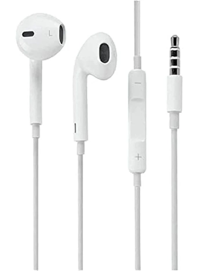 اتش اس HS Brand HS113 In-Ear Wired Earphones with Mic (White) – Stereo Sound, Noise Reduction, 3.5mm Jack, Comfortable Fit for Smartphones, Tablets & Laptops - Image 1